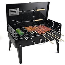 Barbecue Grill Toaster Stainless Steel Briefcase Style (Medium Black)